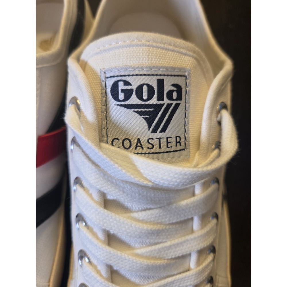 Gola Wms Coaster Low Top Canvas Vegan Sneakers White Red & Navy Size 9 NEW! $75 - Picture 11 of 15